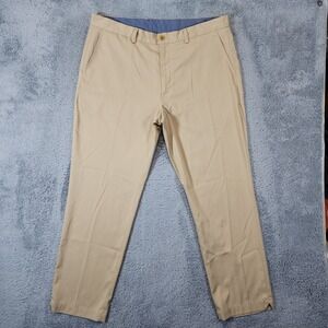Brooks Brothers Performance Pants Men 38x30 Khaki Polyester Straight Fit Stretch